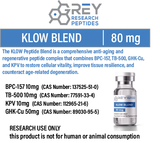 klow peptide blue KLOW Blend 80mg BPC-157/TB-500/KPV/GHK-Cu